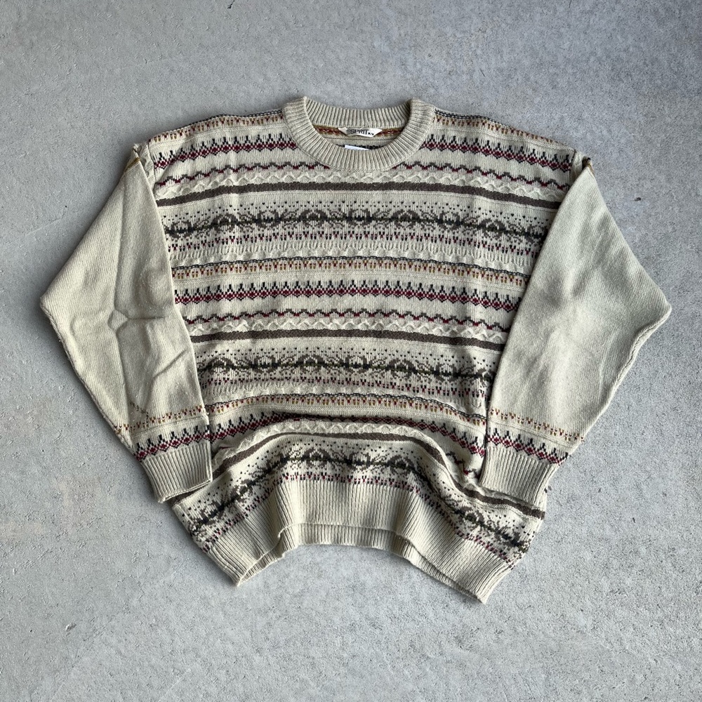 Esprit Cream Patterned Men's Sweater